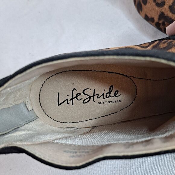 LifeStride Glamour Ankle Boots Womens Size 6.5M Leopard Print Fabric Brown Black - Picture 9 of 11